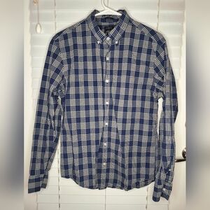 J.CREW Men's Shirt Size M Long Sleeve Blue Slim Untucked Button Up Cotton Blend